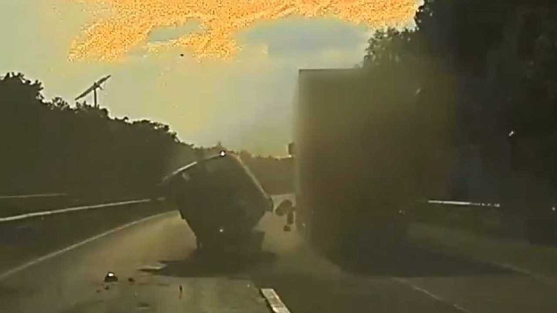 Tesla Dashcam Shows Why Walking Away From A Motorcycle Crash Doesn’t Mean You’re Fine