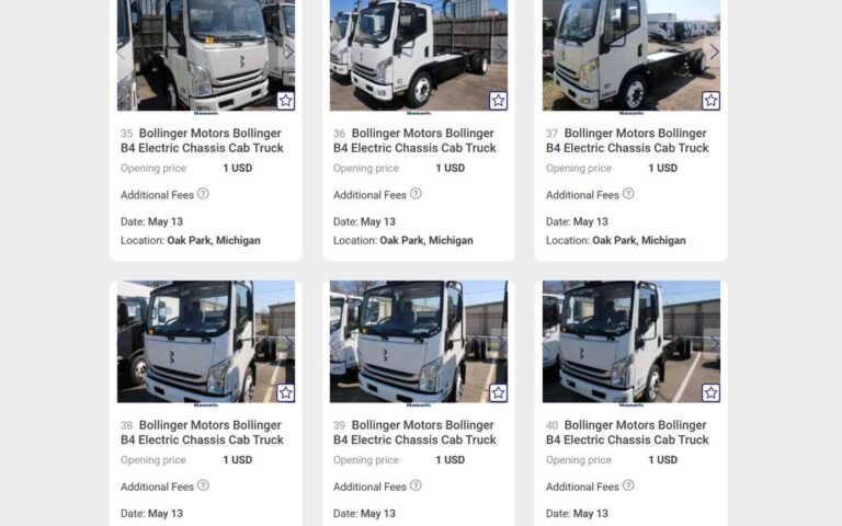 Bollinger EV Trucks Head To Auction